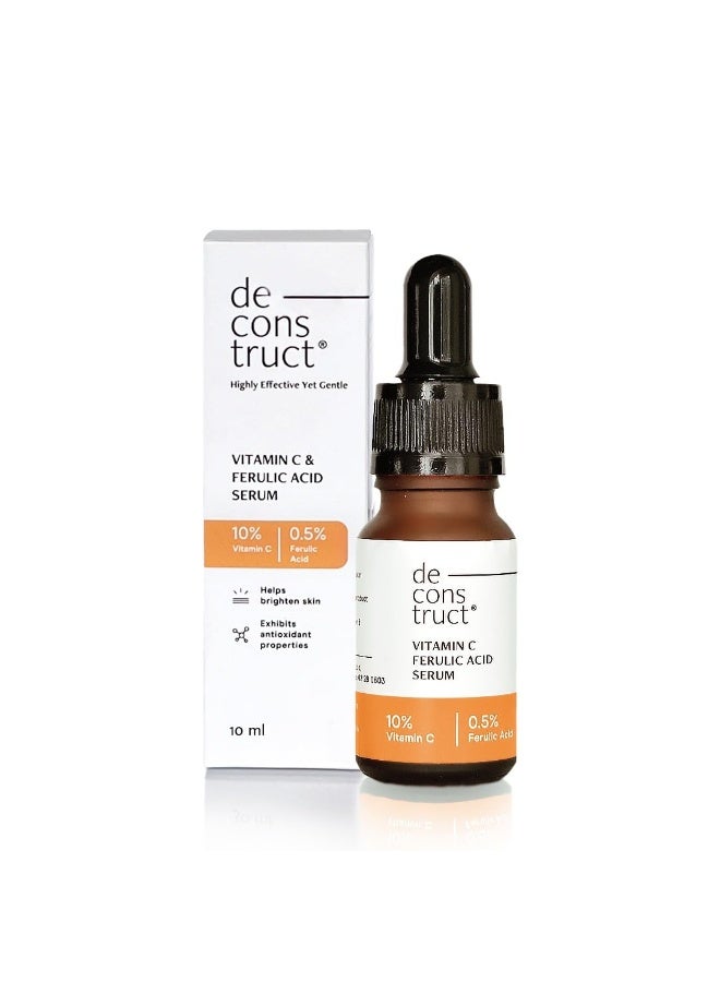 ديكونستركت سيروم فيتامين سي بتركيز 10% لبشرة متألقة | مُختَبَر سريريًا لعدم تسببه في تهيج البشرة | مناسب للمبتدئين | يُفتّح البشرة الباهتة ويوحّد لونها | للبشرة الدهنية | مع حمض الفيروليك | للرجال والنساء | 10 مل - Image 1